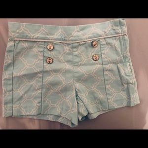 Janie and Jack aqua Girls shorts Size 6